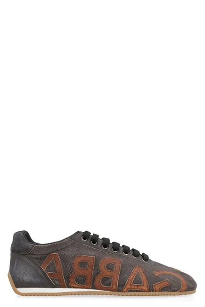 Dolce & Gabbana Thailandia Leather Low-top Sneakers In Brown