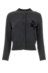 Isabel Marant Étoile Newton Crew Neck Cotton Blend Cardigan In Gray