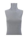 Marni Turtleneck Sleeveless Knit Top In Mercury