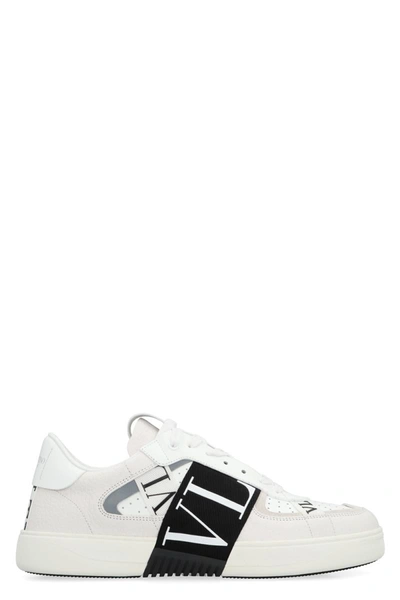 Valentino Garavani Valentino  - Vl7n Leather And Fabric Low-top Sneakers In White