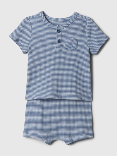 Gap Baby Rib Outfit Set In Blue Stripe
