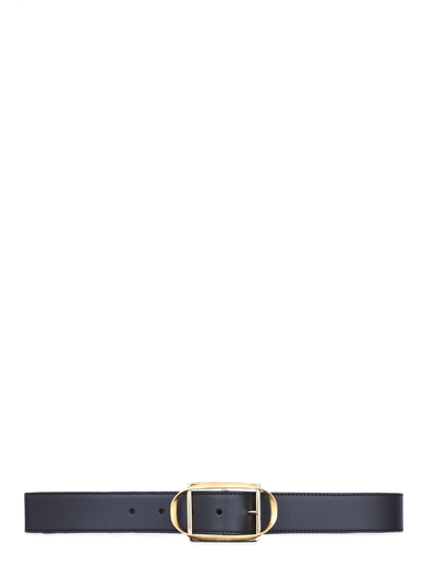 Loewe Curved Buckle Belt In Black