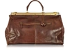 THE BRIDGE DESIGNER MEN'S BAGS STORY VIAGGIO MARRONE LEATHER TRAVEL BAG