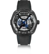 DIETRICH DESIGNER FINE WATCHES OT-4 316L STEEL AND FORGED CARBON MEN'S WATCH W/BLUE LUMINOVA AND GRAY SUEDE S