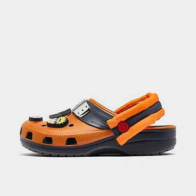 Crocs Little Kids' X Naruto Classic Clog Shoes In Naruto Orange/dark Navy