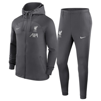 Nike Liverpool Fc Strike  Men's Dri-fit Soccer Hooded Knit Tracksuit In Grey