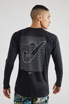 Nike Swoosh At Sea Long Sleeve Tee In Black, Men's At Urban Outfitters