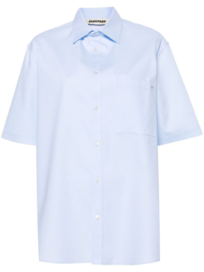 Darkpark Oversized Cotton Shirt In Blue