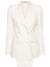 Tagliatore Double-breasted Linen Suit In White