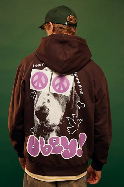 Obey Peace Eyes Hoodie Sweatshirt In Brown, Men's At Urban Outfitters