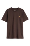 Carhartt Embroidered Organic Cotton Logo T-shirt In Tobacco