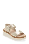 Naot Crepe Platform Sandal In Radiant Gold Leather