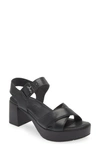 Naot Elite Platform Sandal In Shiny Black Leather