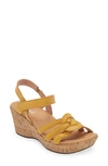 Naot Tropical Platform Wedge Sandal In Marigold Leather