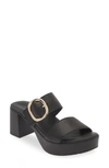 Naot Celeb Platform Slide Sandal In Jet Black Leather