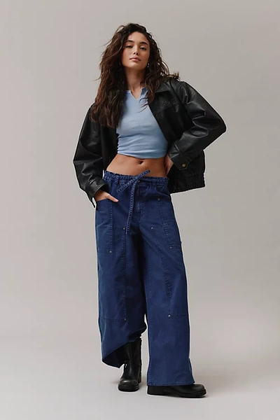 Bdg Kayla Wide-leg Cargo Pant In Dark Blue, Women's At Urban Outfitters