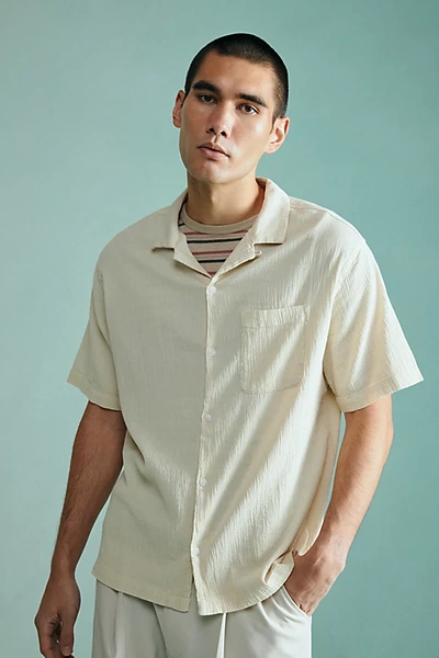Standard Cloth Liam Crinkle Shirt Top In Blue/grey, Men's At Urban Outfitters