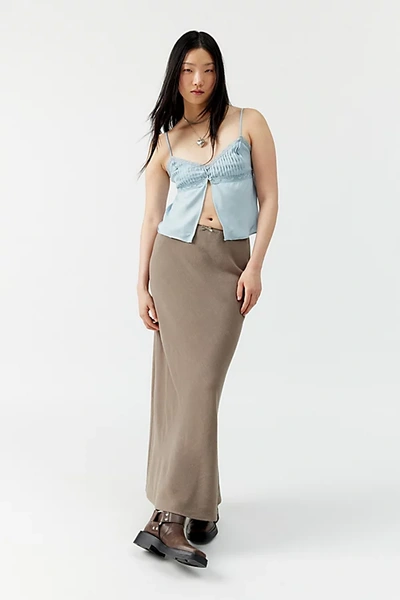 Urban Renewal Remnants Slub Linen Maxi Skirt In Brown, Women's At Urban Outfitters