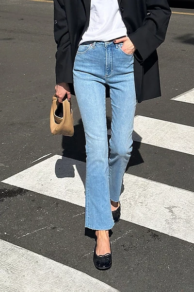 Neuw Twiggy Crop Bootcut Premium Stretch Jean In Sirens At Urban Outfitters
