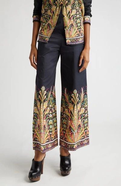 Etro Mid-rise Degrade Kaleidoscope-print Wide-leg Trousers In Print On Black Base