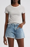 Ag Hutton T-shirt In Pencil Stripe Ex-white