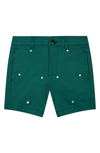 Brooks Brothers Kids' Tennis Ball Embroidered Cotton Chino Shorts In Green Dark