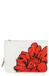 CHRISTIAN LOUBOUTIN X SHUN SUDO BY MY SIDE BUTTON FLOWER LEATHER CARD CASE