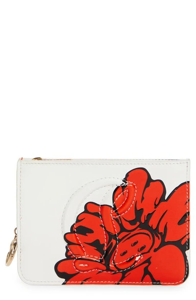 Christian Louboutin X Shun Sudo By My Side Button Flower Leather Card Case In M700 Multi/ Multi