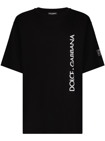 Dolce & Gabbana Logo-print Cotton T-shirt In Black