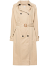 ISABEL MARANT NEUTRAL DOUBLE BREASTED TRENCH COAT - WOMEN'S - COTTON