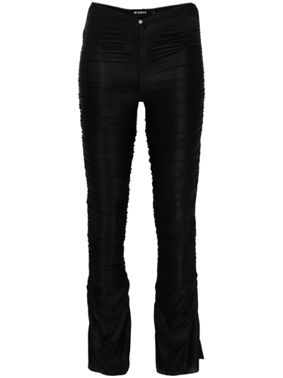 MISBHV DRAPED FLARED TROUSERS - WOMEN'S - ELASTANE/POLYAMIDE