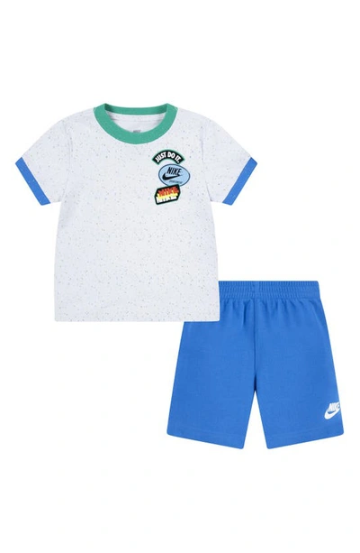 Nike Kids' Sportswear Jersey Graphic T-shirt & French Terry Shorts Set In Light Photo Blue