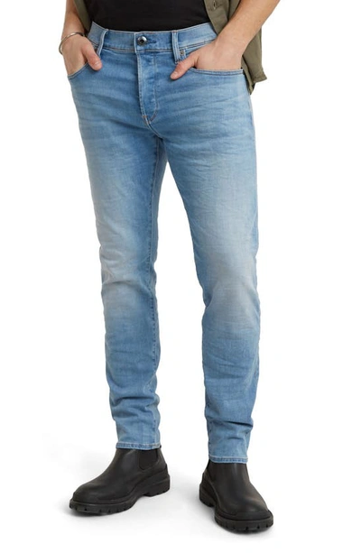 G-star 3301 Slim Fit Jeans In Light Indigo Aged