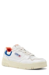 Autry Clc Low Top Sneaker In White/ Orange/ Blue