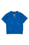 Miki Miette Kids' Iggy Stargazer Embroidered Short Sleeve Sweatshirt In Stargazer