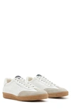 Allsaints Leo Low Top Leather Trainers In White/sand