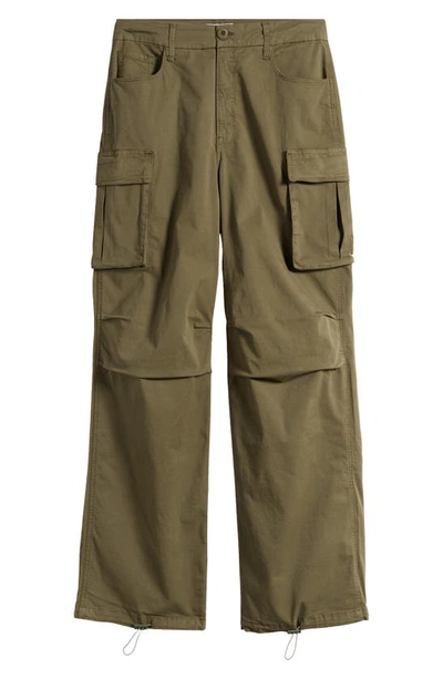 Good American Cotton Cargo Trousers In Fatigue