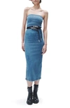 Rag & Bone Jasmine Strapless Denim Midi Dress In Elle