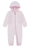 Nike Babies' Essential Hooded Cotton Blend Coverall In Pink Foam
