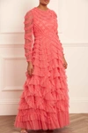 Needle & Thread Lana Ruffled Tulle Gown In Pink