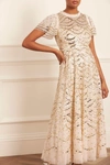 Needle & Thread Deco Dot Gloss Maxi Dress In Cream