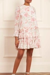 Needle & Thread Summer Posy Chiffon Round Neck Mini Dress In Multi