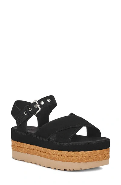 Ugg Aubrey Ankle Strap Platform Sandal In Black