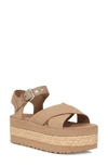 Ugg Aubrey Ankle Strap Platform Sandal In Sand