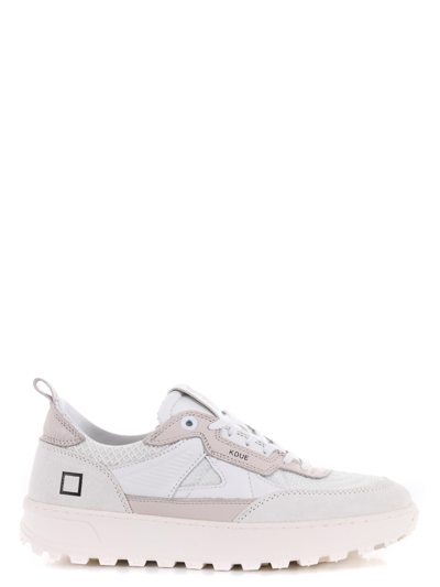 Date D.a.t.e. Sneakers Kdue Hybrid In Leather And Nylon In Ghiaccio/bianco