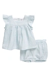 NORDSTROM COTTON GINGHAM TOP & BLOOMERS