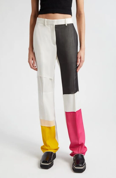 Helmut Lang Patchwork Car Trouser In Ivory