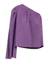 The M .. Woman Top Purple Size Xs Polyester, Polyamide, Metallic Fiber In Purple