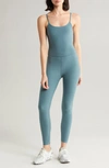 Beyond Yoga Spacedye Uplevel Midi Jumpsuit In Midnight Green Heather