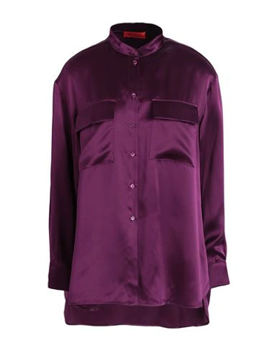 Max & Co . Livorno Woman Shirt Deep Purple Size 10 Silk